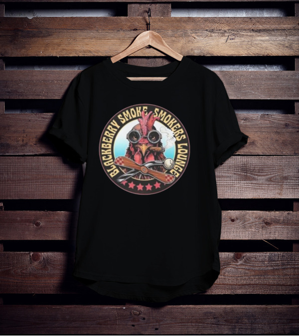 Blackberry Smoke Smokers Lounge Rooster With Cigar And Aviator Goggles T-Shirt