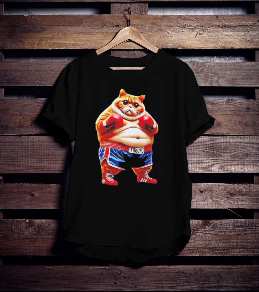 Boxing Gym Anime Meme Cat With Gloves And Chunky Shorts T-Shirt