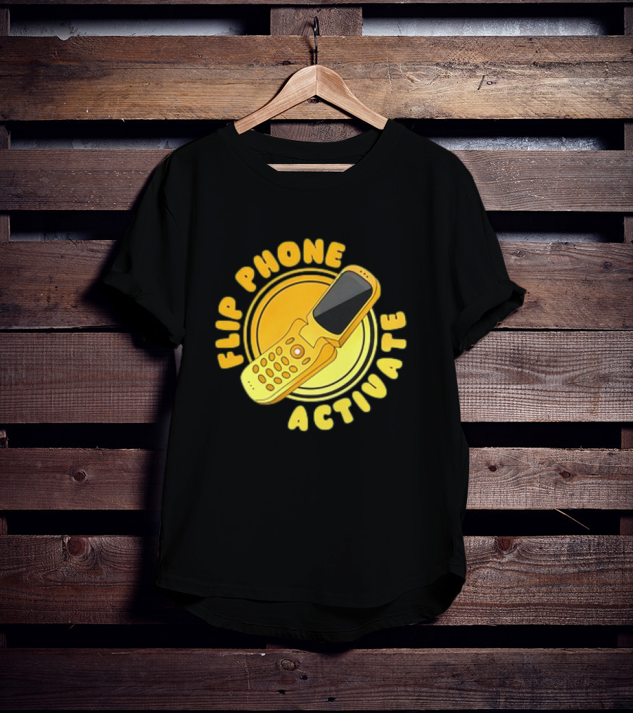 Flip Phone Activate Nostalgic Yellow Flip Mobile T-Shirt