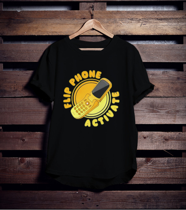 Flip Phone Activate Nostalgic Yellow Flip Mobile T-Shirt