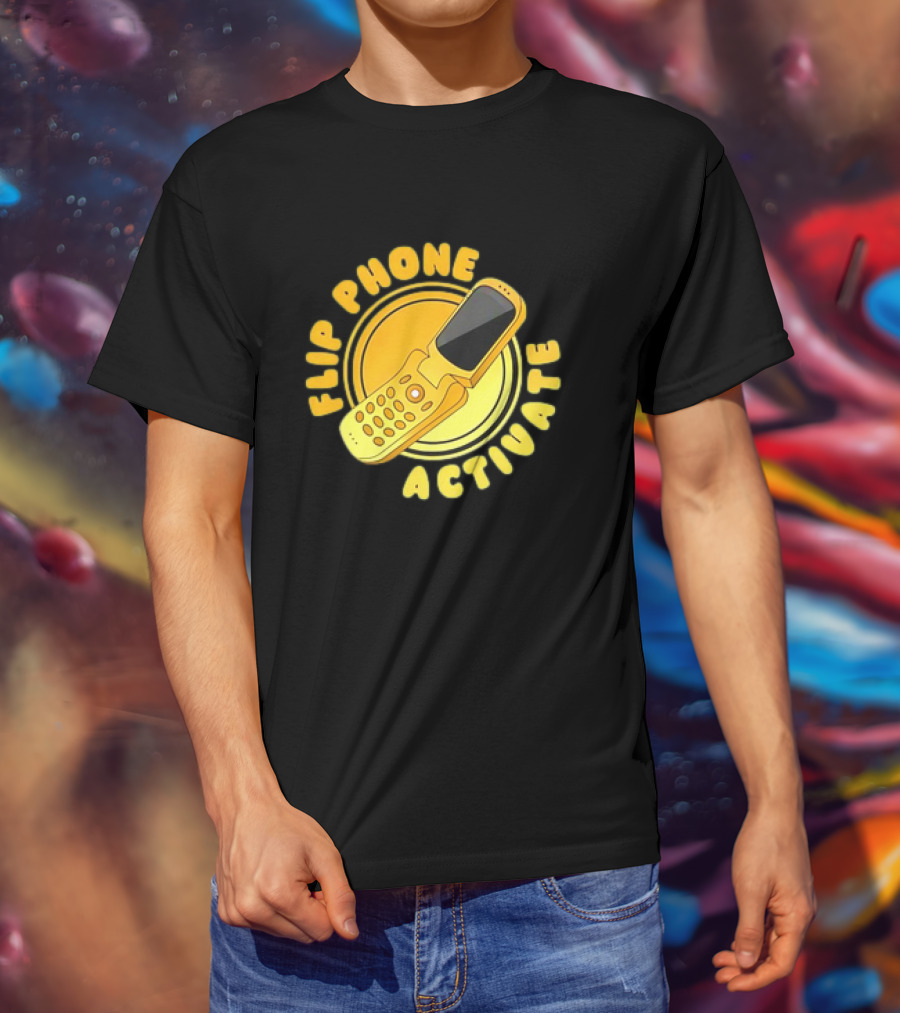 Flip Phone Activate Nostalgic Yellow Flip Mobile T-Shirt