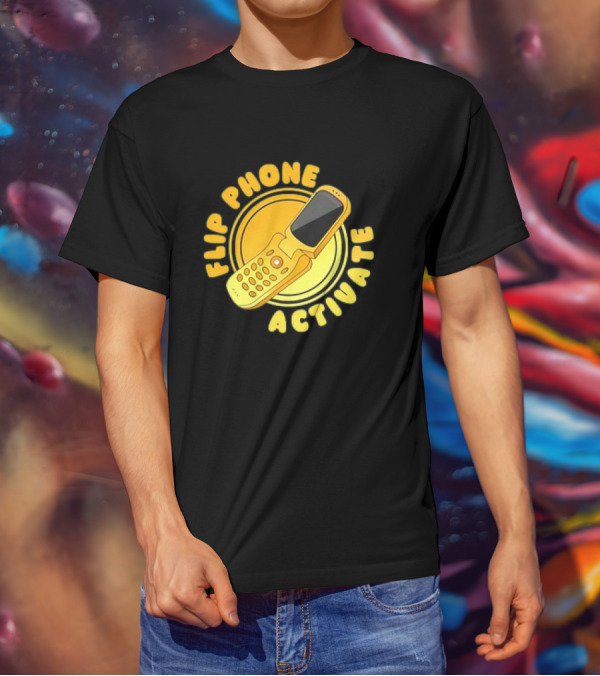 Flip Phone Activate Nostalgic Yellow Flip Mobile T-Shirt