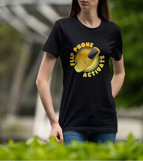 Flip Phone Activate Nostalgic Yellow Flip Mobile T-Shirt