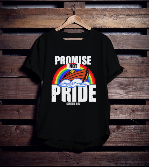 Promise Not Pride Genesis 9 13 Rainbow Ark T-Shirt
