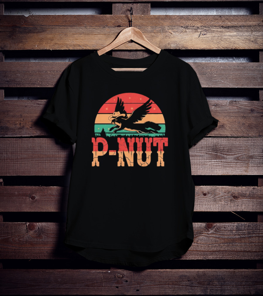 Retro Vintage P-Nut Squirrel With Hat And Wings Justice For Peanut T-Shirt
