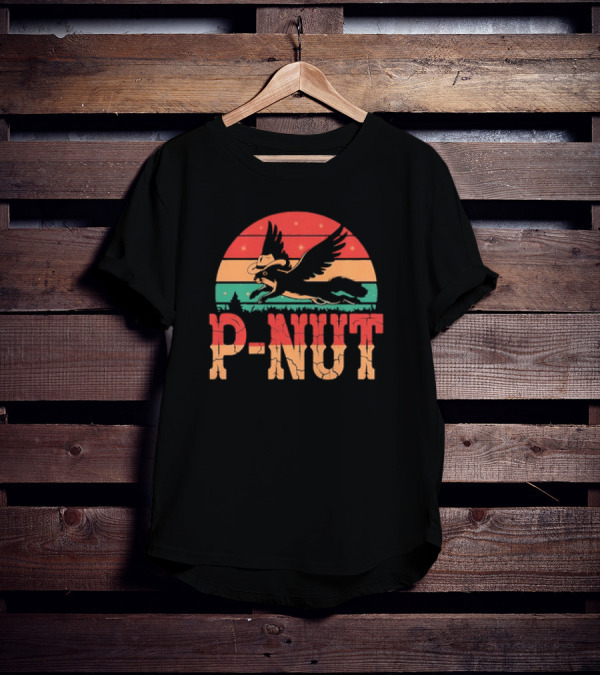 Retro Vintage P-Nut Squirrel With Hat And Wings Justice For Peanut T-Shirt