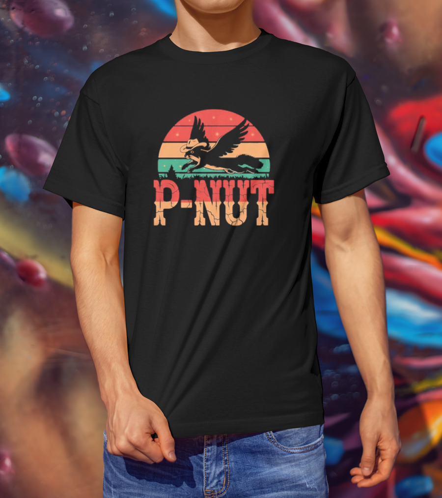 Retro Vintage P-Nut Squirrel With Hat And Wings Justice For Peanut T-Shirt