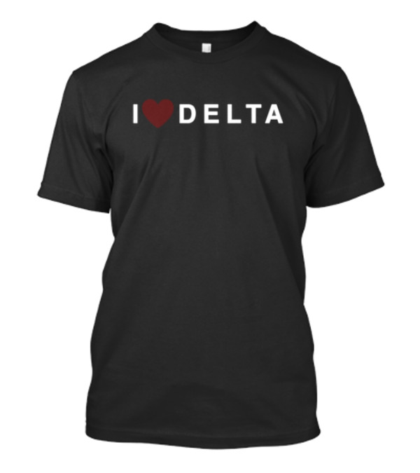 I Love Delta Joe Gatto Wearing Heart Symbol T-Shirt