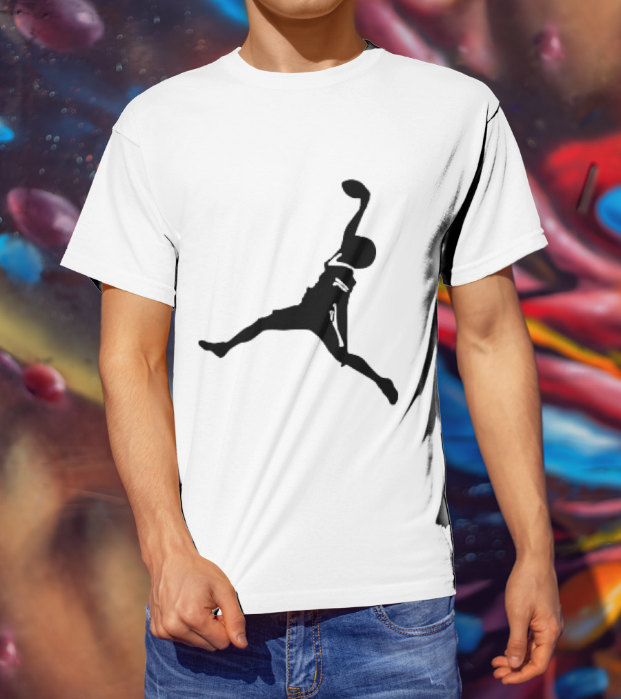 GW Catch Jump Silhouette Football Player T-Shirt