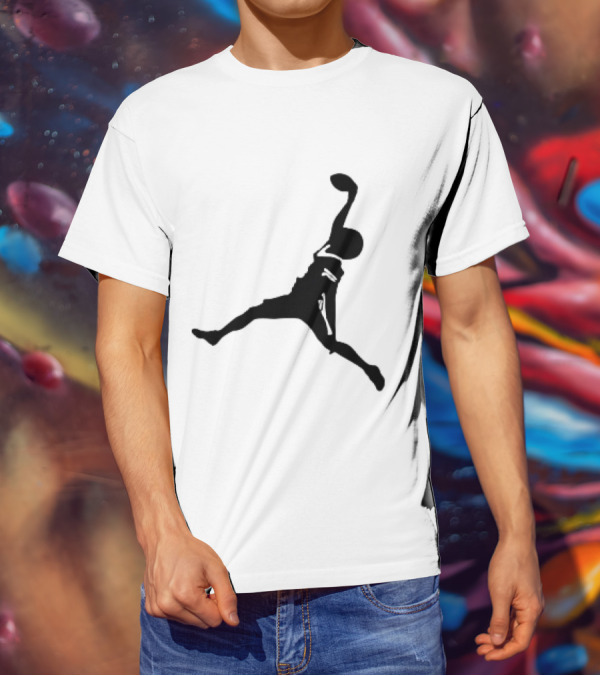 GW Catch Jump Silhouette Football Player T-Shirt