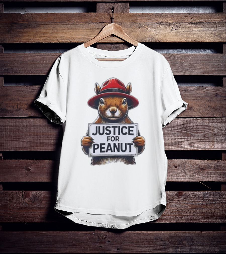 Justice For Peanut The Squirrel Red Hat Protest T-Shirt