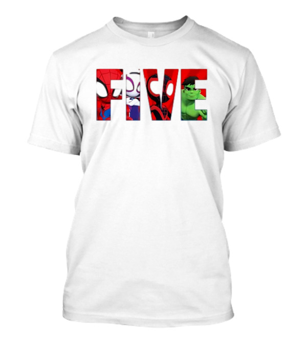 Spiderman Hulk Miles Morales Gwen Stacy Five T-Shirt