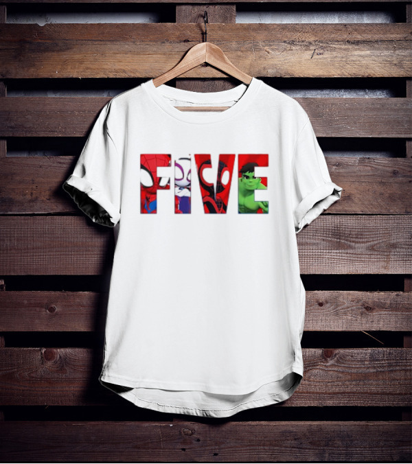 Spiderman Hulk Miles Morales Gwen Stacy Five T-Shirt