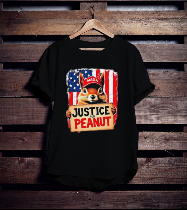 Justice For Peanut The Squirrel MAGA American Flag T-Shirt
