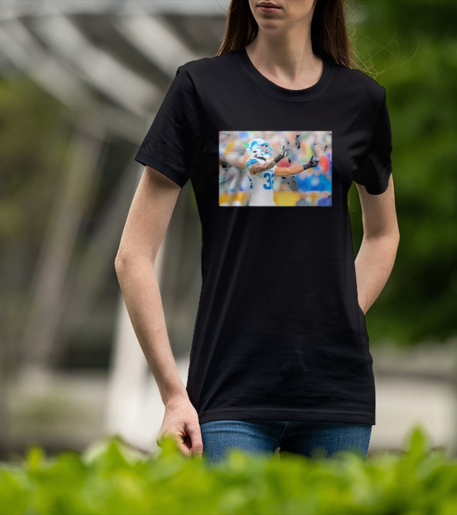 Lions Brian Branch Gesture Iconic Football Action T-Shirt