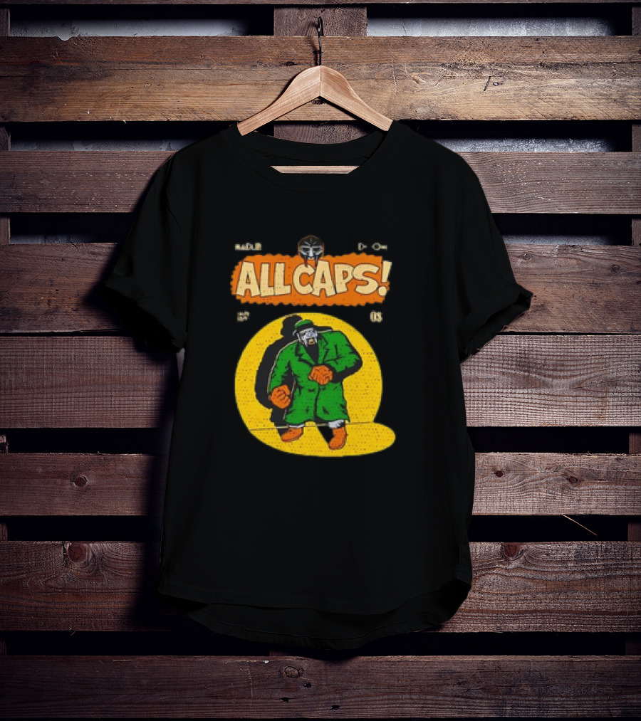 Madlib MF DOOM All Caps Cartoon Q Magazine Vintage Comic Style 2003 T-Shirt