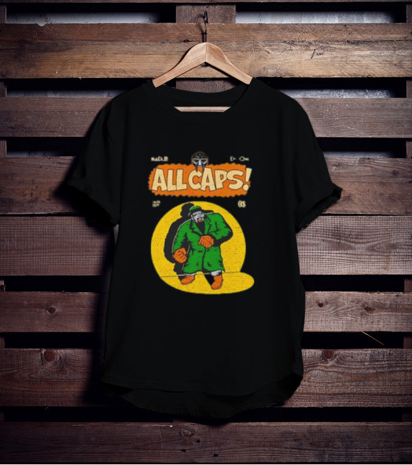 Madlib MF DOOM All Caps Cartoon Q Magazine Vintage Comic Style 2003 T-Shirt