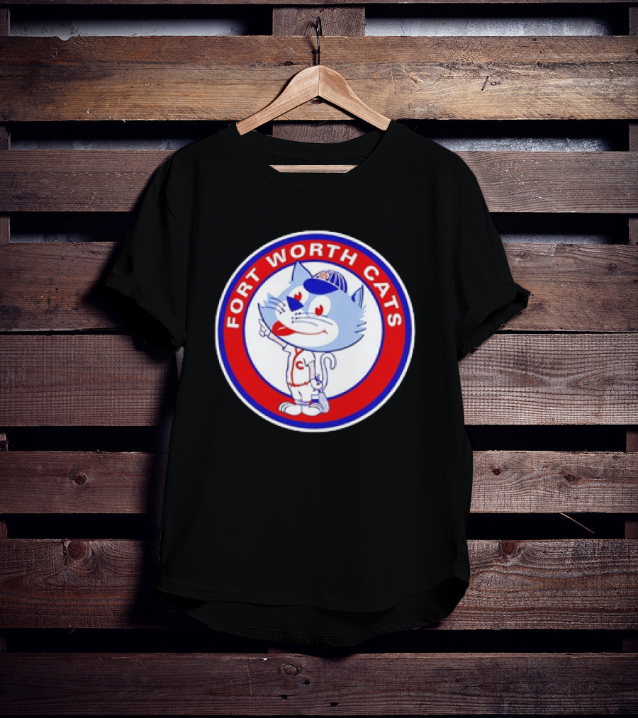 Fort Worth Cats Circle Logo Cartoon Baseball Character Hometown Collection '47 T-Shirt