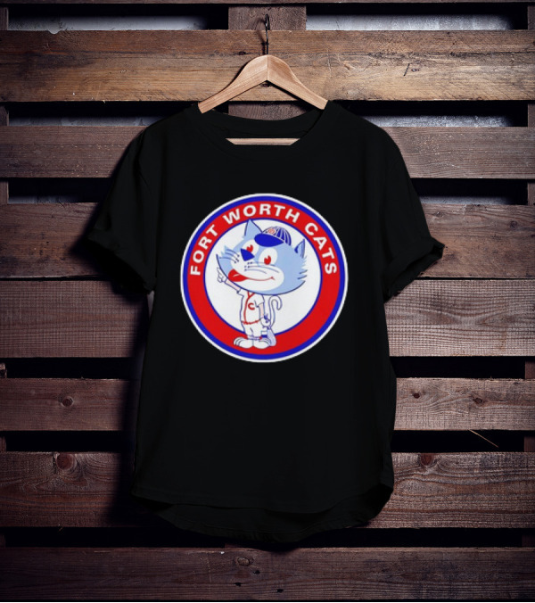 Fort Worth Cats Circle Logo Cartoon Baseball Character Hometown Collection '47 T-Shirt