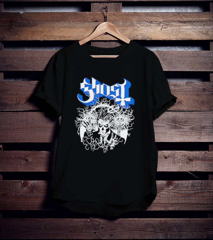 Ghost Nikola Tesla Papa Emeritus Horror Electric Skeleton T-Shirt