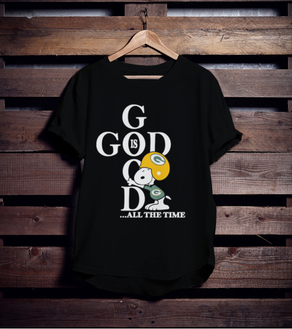 Green Bay Packers Snoopy God Is Good All The Time Football Helmet T-Shirt