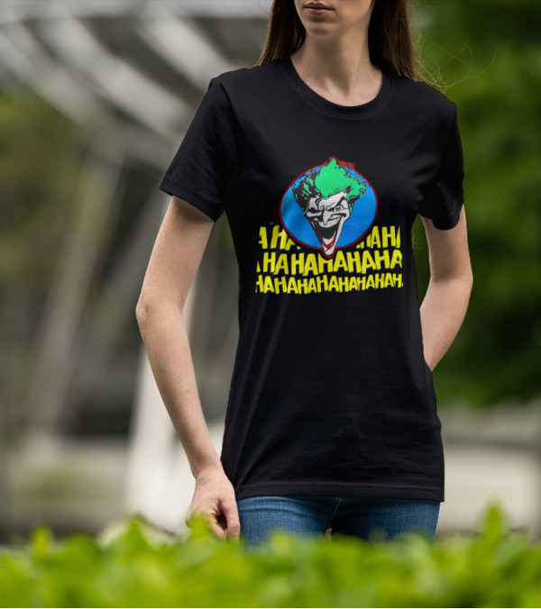Joker DC Comics 1989 Hahahaha Vintage Iconic Laughing Face And Text T-Shirt