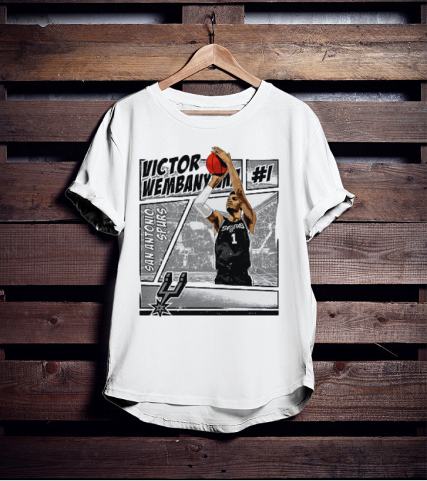 Victor Wembanyama San Antonio Spurs #1 NBA Comic Vintage T-Shirt