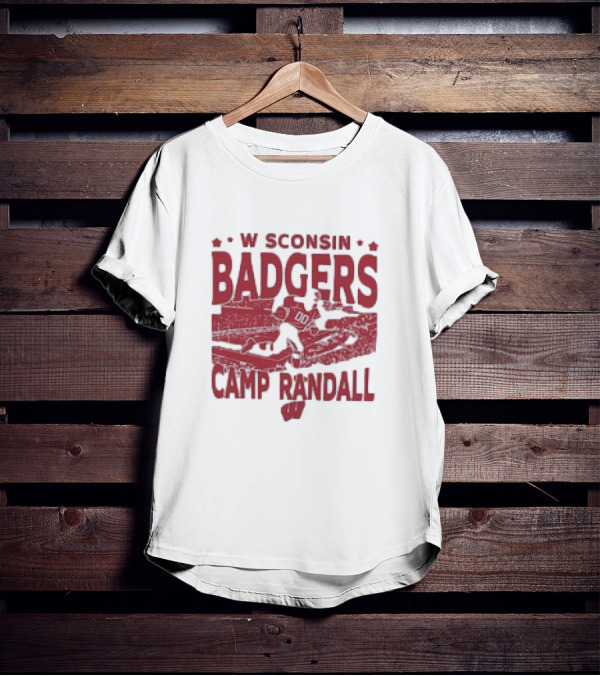 Wisconsin Badgers Camp Randall Stadium Vintage Style Football T-Shirt