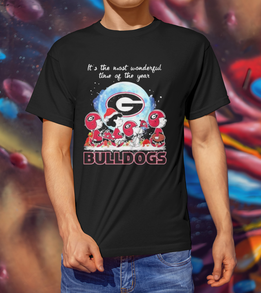 It's The Most Wonderful Time Of The Year Peanuts Characters Georgia Bulldogs T-Shirt