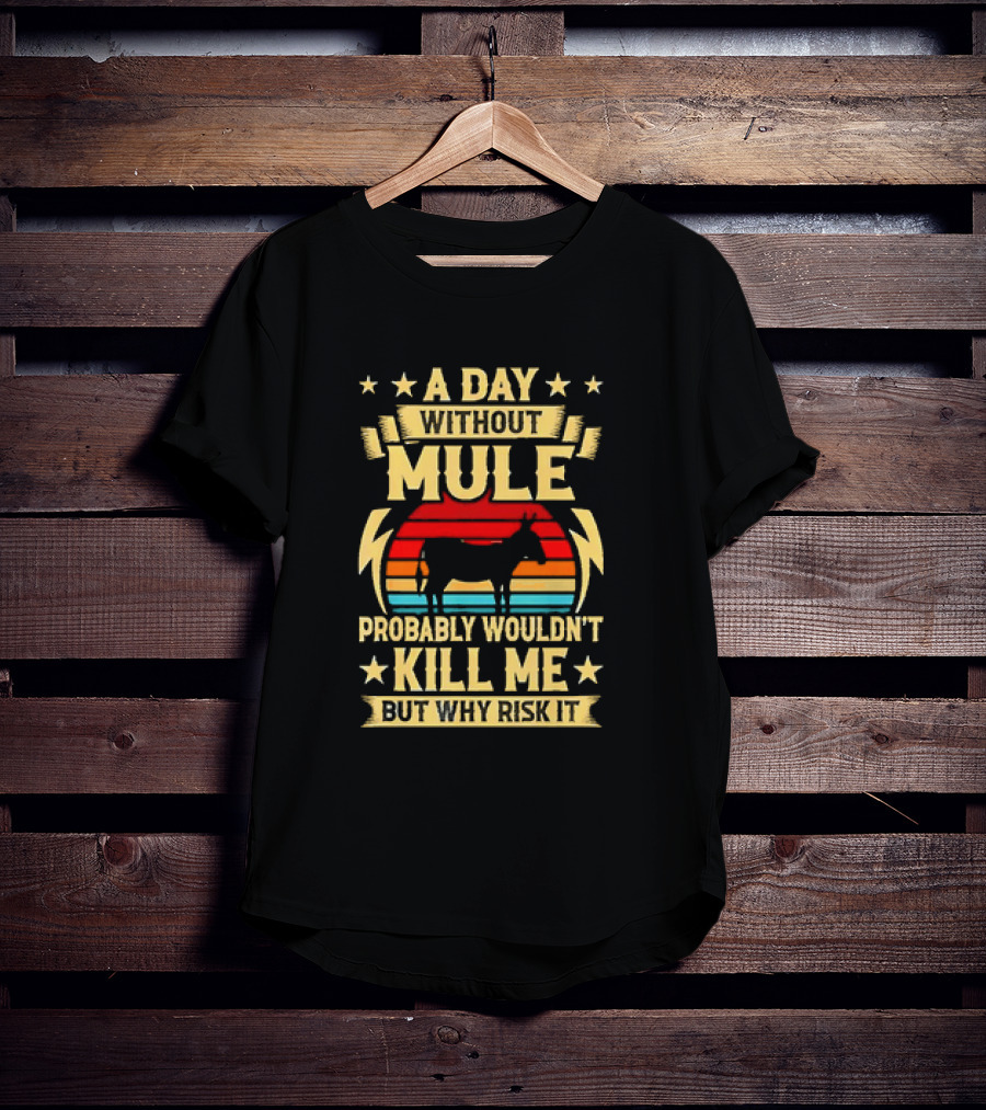A Day Without Mule Probably Wouldn't Kill Me But Why Risk It Vintage Sunset T-Shirt