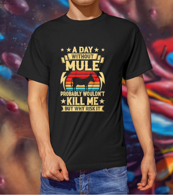 A Day Without Mule Probably Wouldn't Kill Me But Why Risk It Vintage Sunset T-Shirt