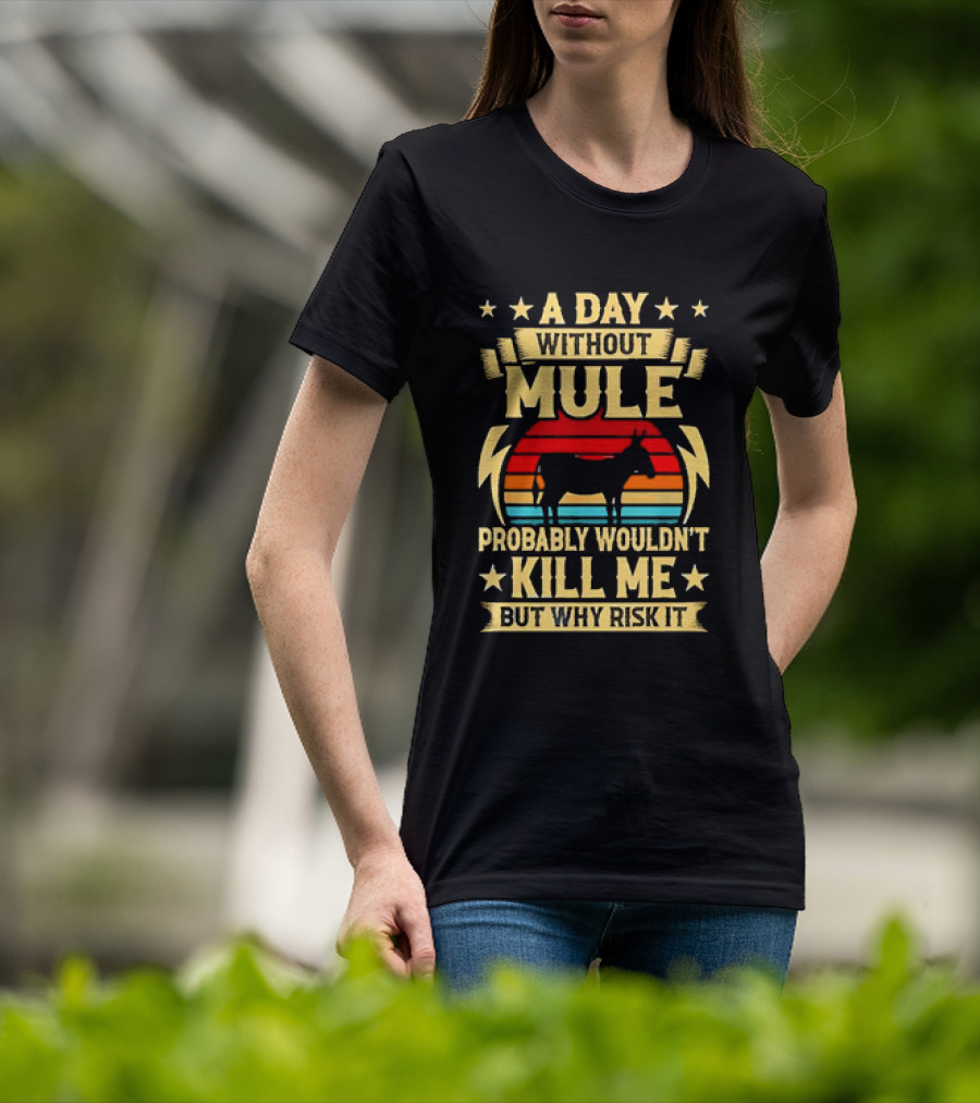 A Day Without Mule Probably Wouldn't Kill Me But Why Risk It Vintage Sunset T-Shirt