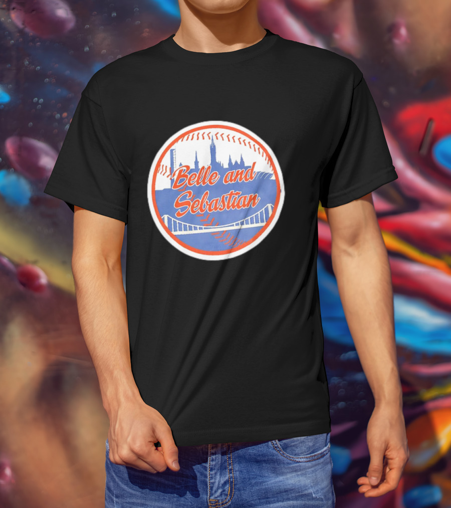 Belle And Sebastian New York Mets Skyline Baseball Bridge T-Shirt