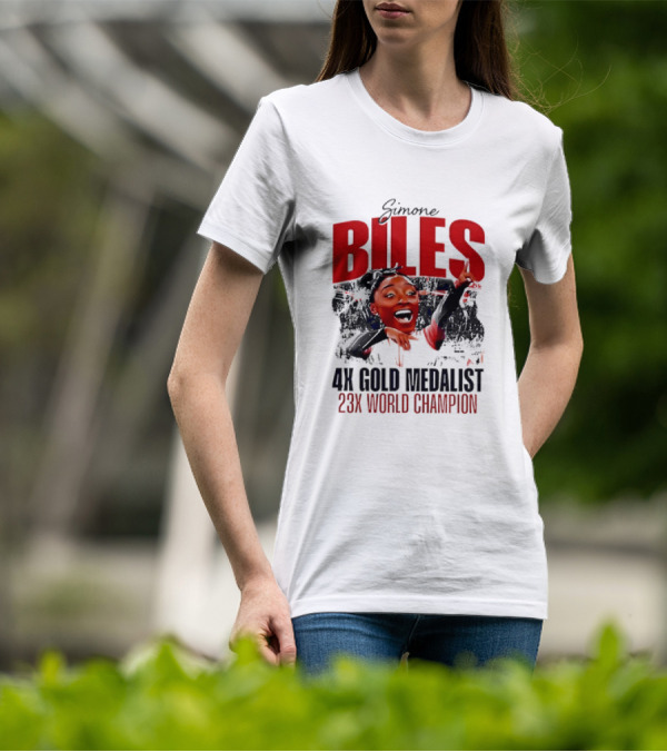 Simone Biles 4X Gold Medalist 23X World Champion Caricature T-Shirt