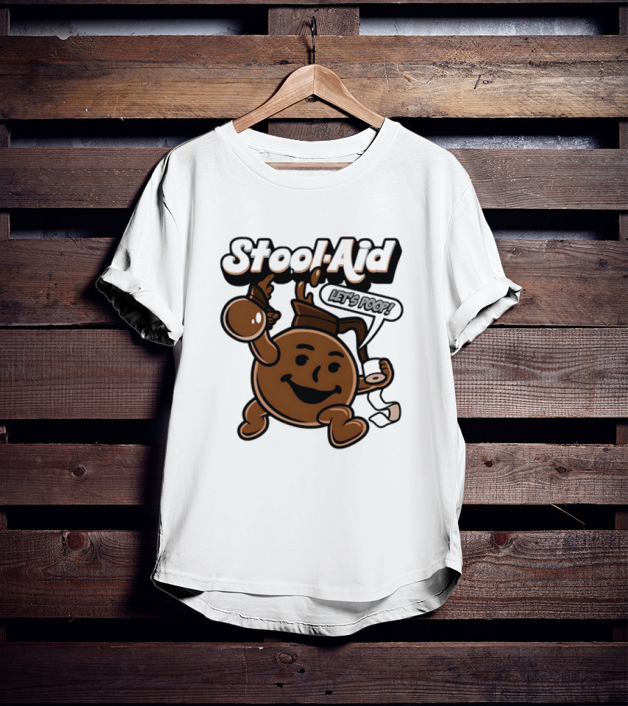 Stool-Aid Let's Poop Toilet Paper Bowl Brown Cartoon T-Shirt