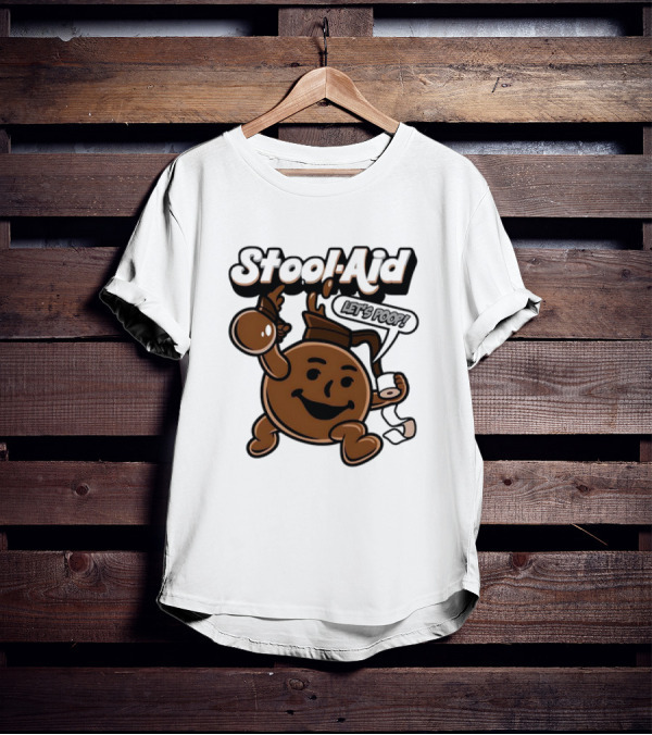 Stool-Aid Let's Poop Toilet Paper Bowl Brown Cartoon T-Shirt