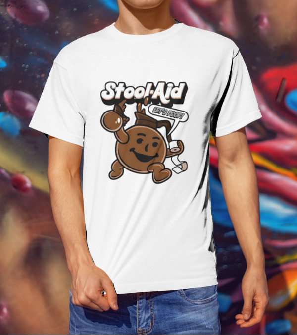 Stool-Aid Let's Poop Toilet Paper Bowl Brown Cartoon T-Shirt