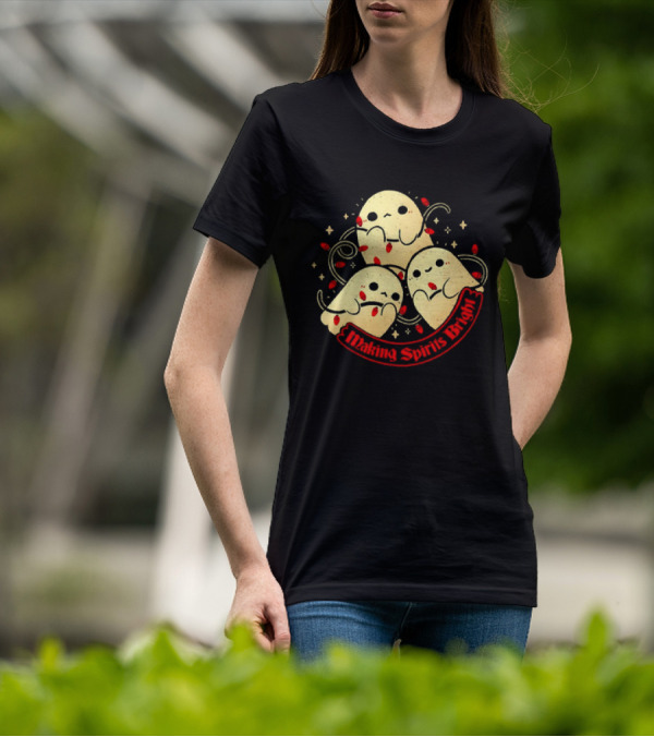 Making Spirits Bright Cute Ghosts T-Shirt