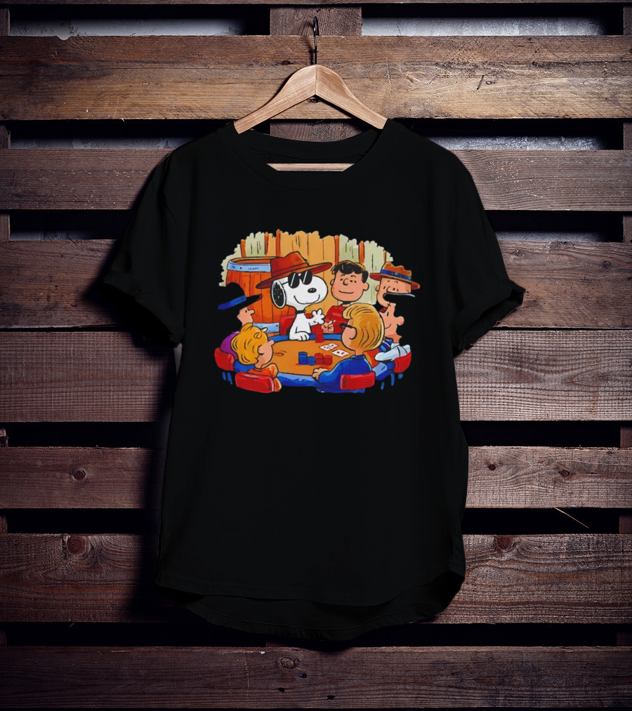 Snoopy And Friends Playing Poker Peanuts Characters T-Shirt