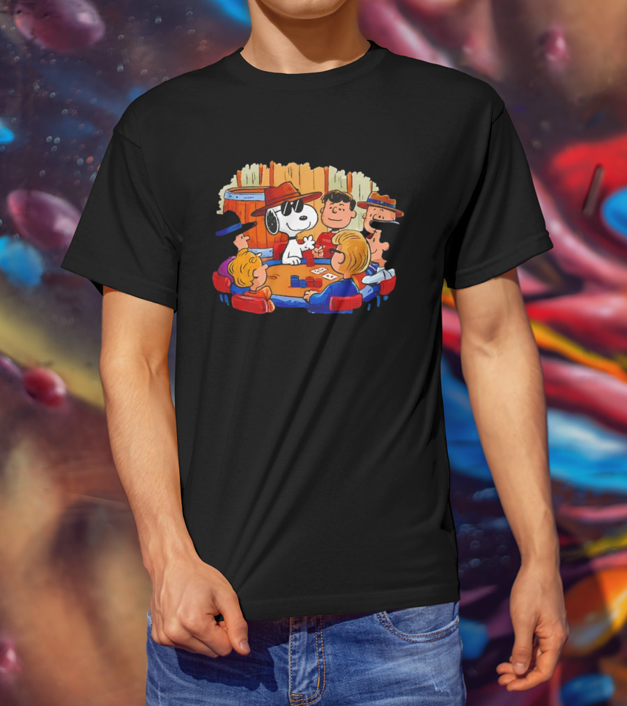 Snoopy And Friends Playing Poker Peanuts Characters T-Shirt