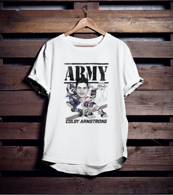 ARMY Colby Armstrong Hockey Caricature The Alumni Signature T-Shirt