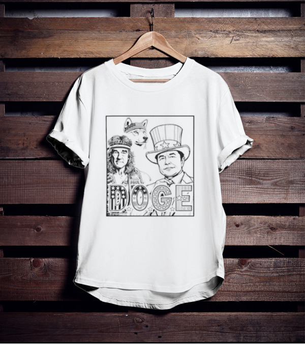 D.O.G.E Vintage USA Elon Musk Ron Paul All-American Doge T-Shirt