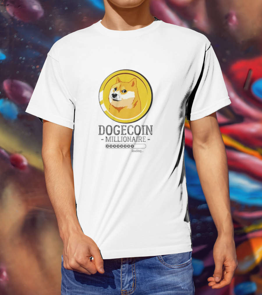 Dogecoin Millionaire Loading Hodl Doge Coin Crypto Meme T-Shirt