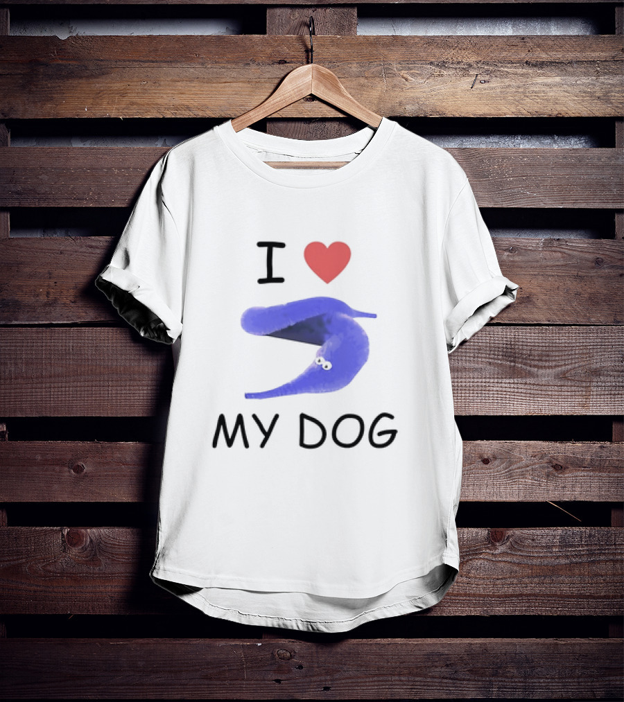I Love My Dog Silly Worm T-Shirt