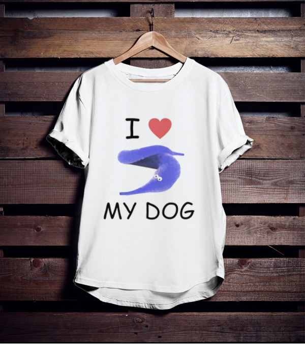 I Love My Dog Silly Worm T-Shirt