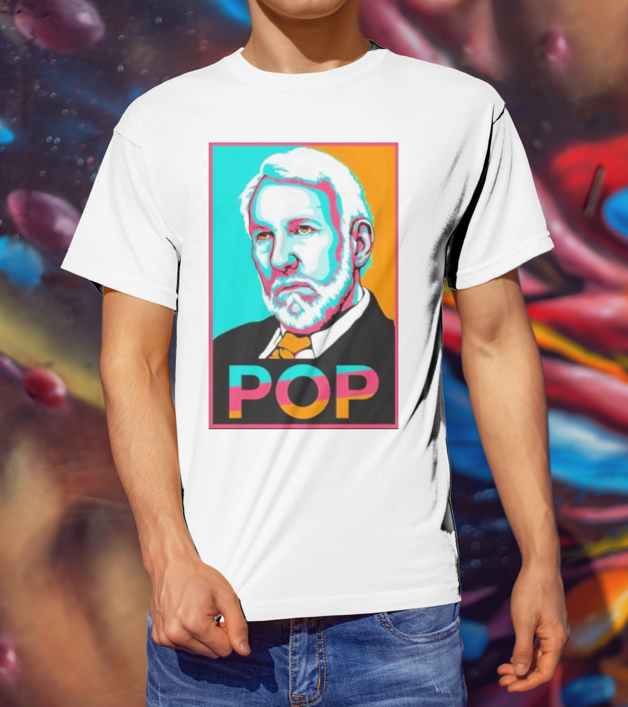 Raul Dominguez Jr Pop Retro Gregg Popovich T-Shirt