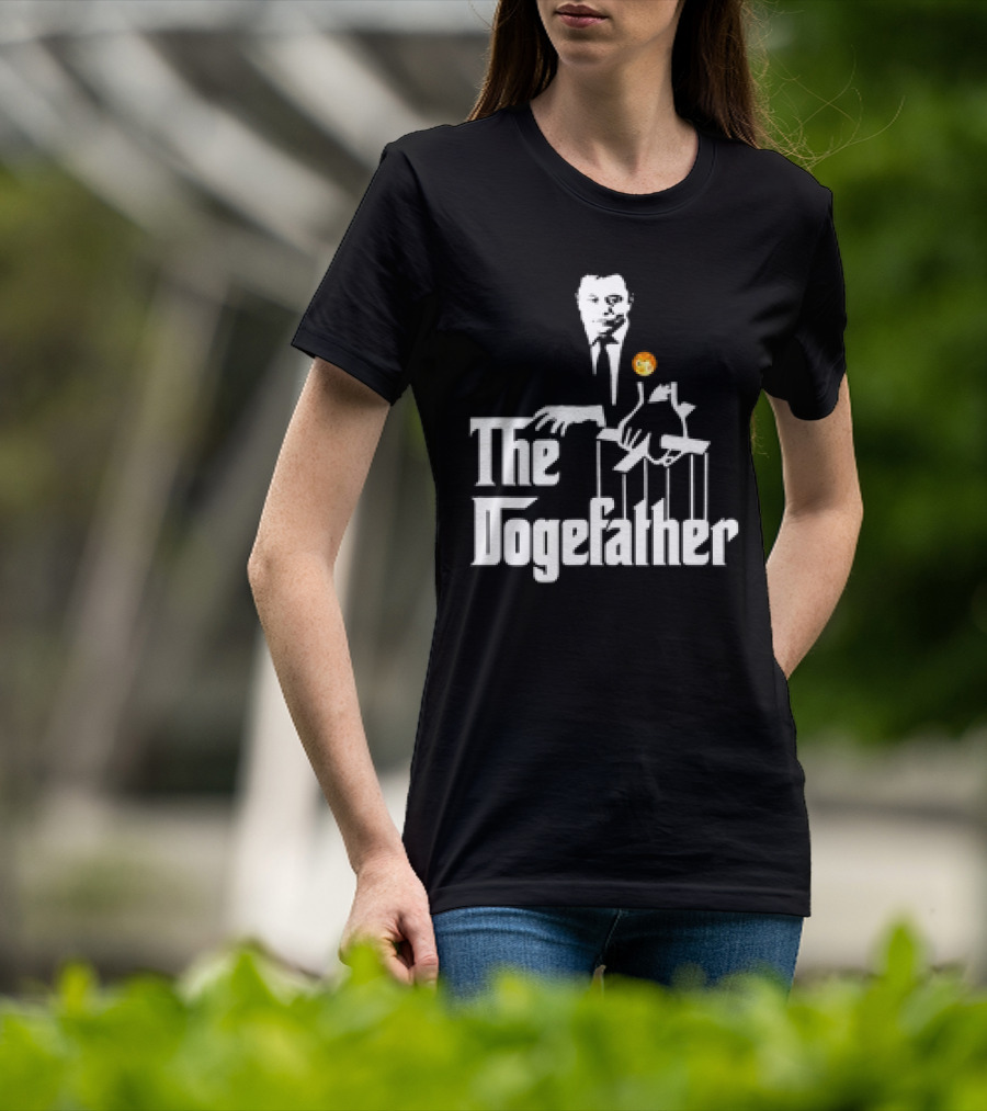The Dogefather Elon Musk With Puppet And Doge Coin T-Shirt