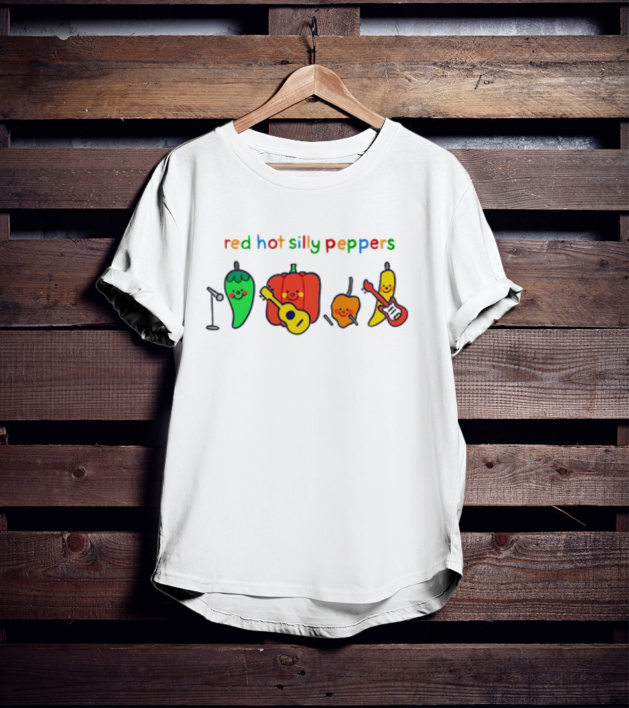 Red Hot Silly Peppers Cute Vegetable Band T-Shirt