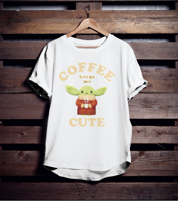Coffee Keeps Me Cute Baby Yoda T-Shirt