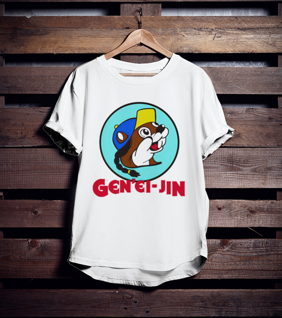 Buc-Ees Gen'ei-Jin Cap-Wearing Beaver Circle T-Shirt